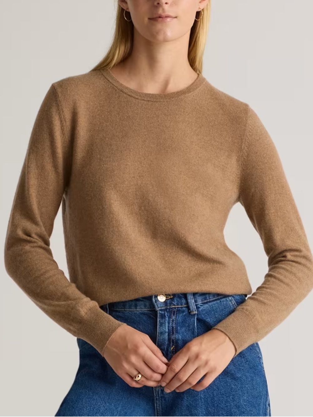 Quince Camel Crewneck Sweater